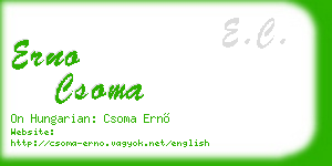 erno csoma business card
