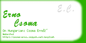 erno csoma business card